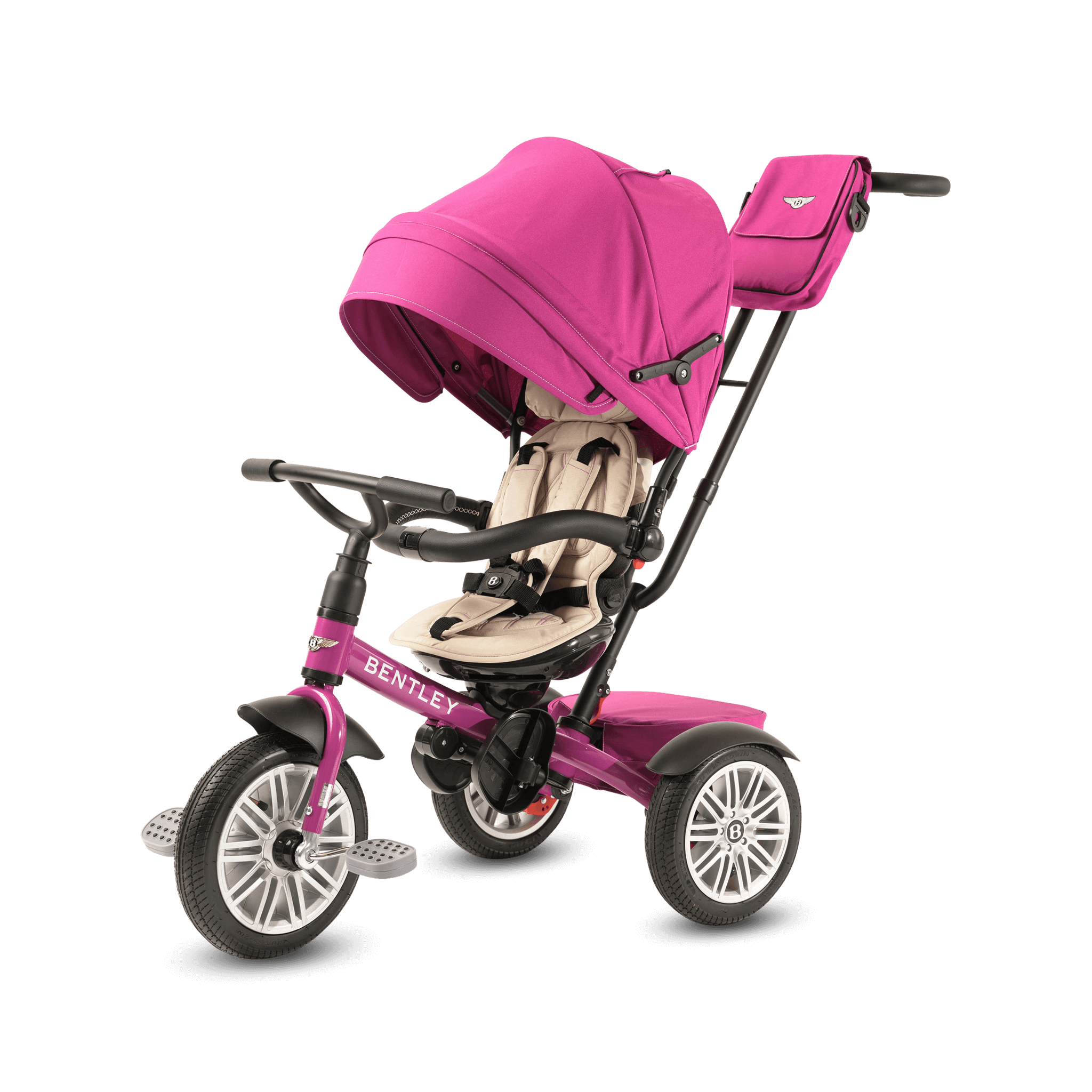 FUCHSIA PINK BENTLEY 6 IN 1 STROLLER TRIKE