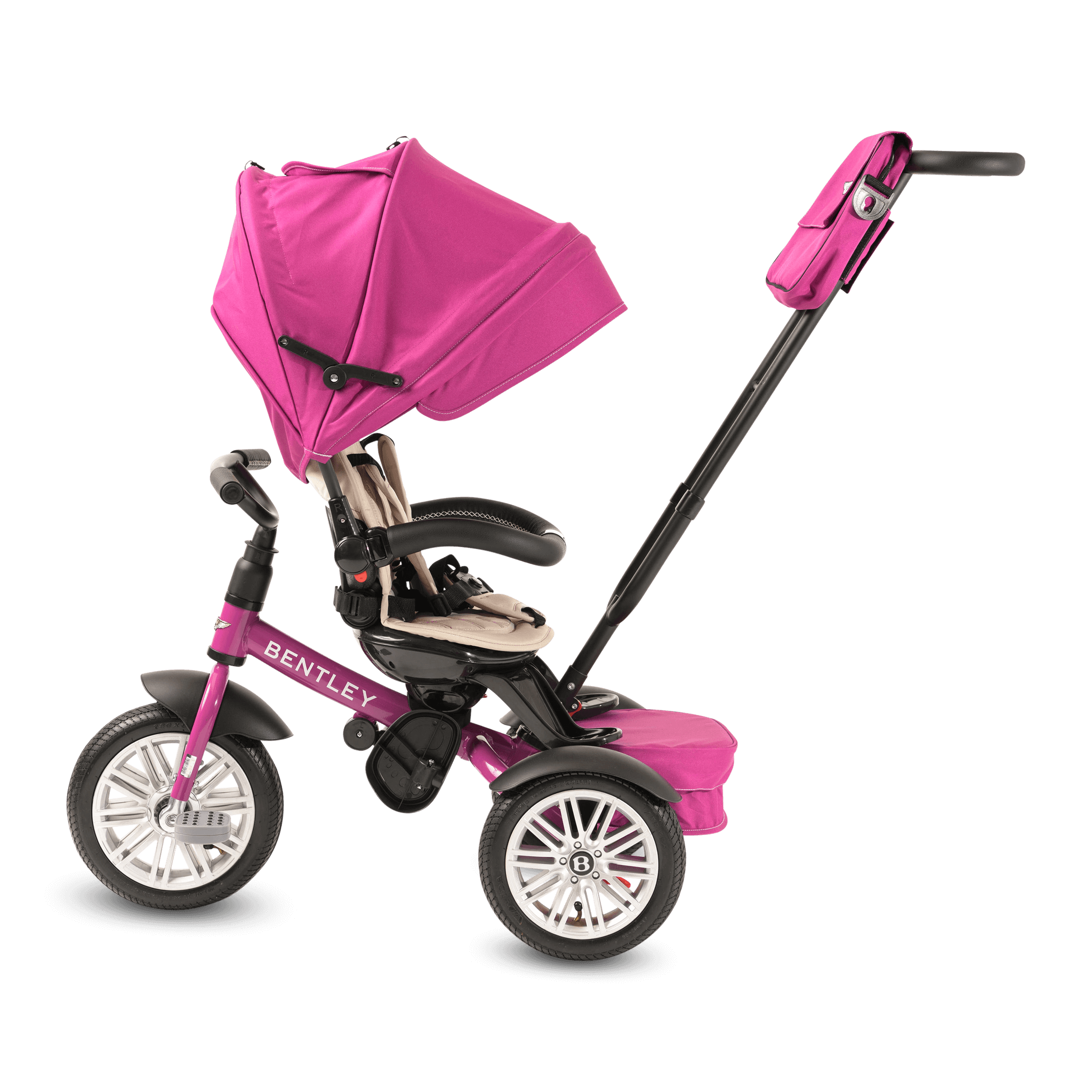 FUCHSIA PINK BENTLEY 6 IN 1 STROLLER TRIKE