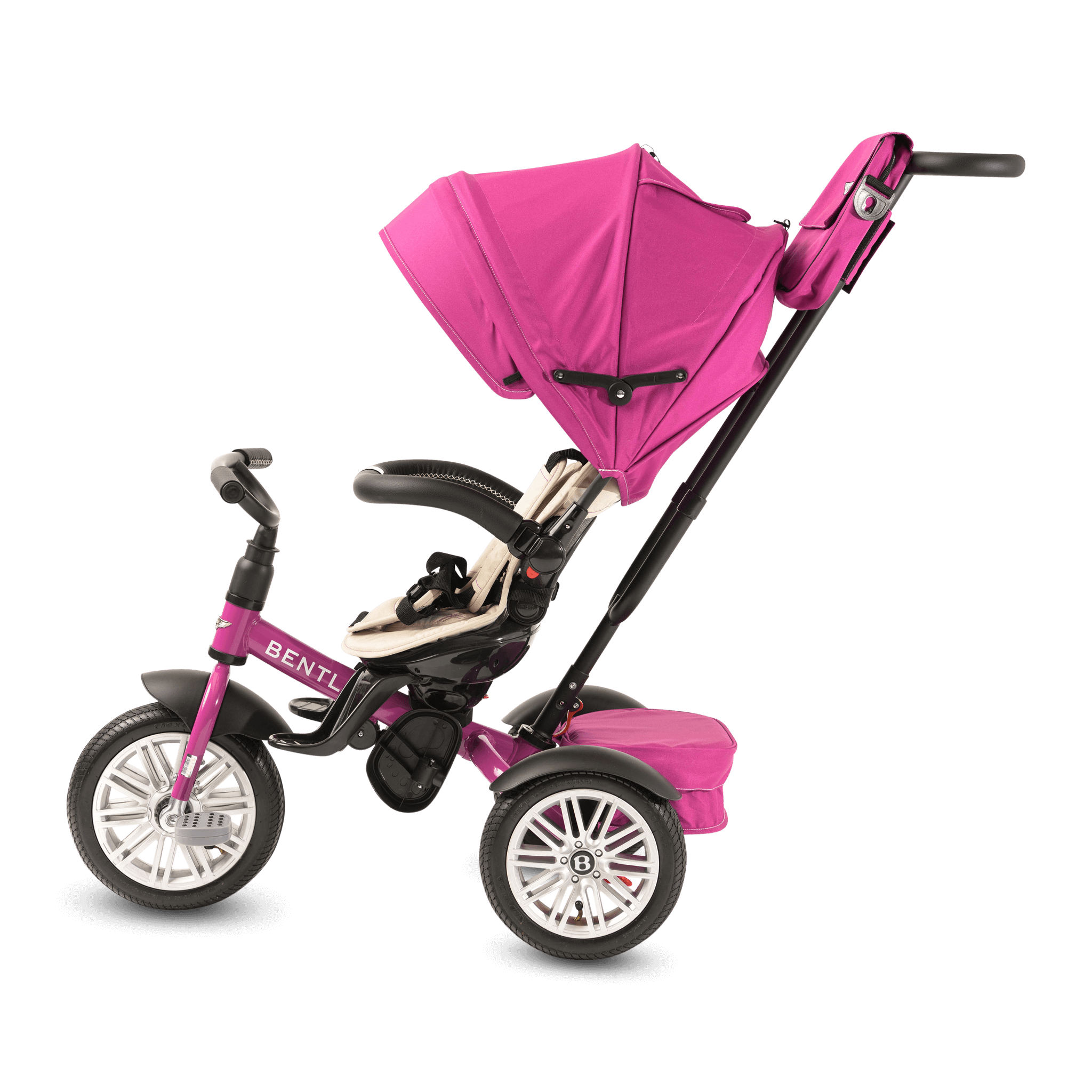 FUCHSIA PINK BENTLEY 6 IN 1 STROLLER TRIKE