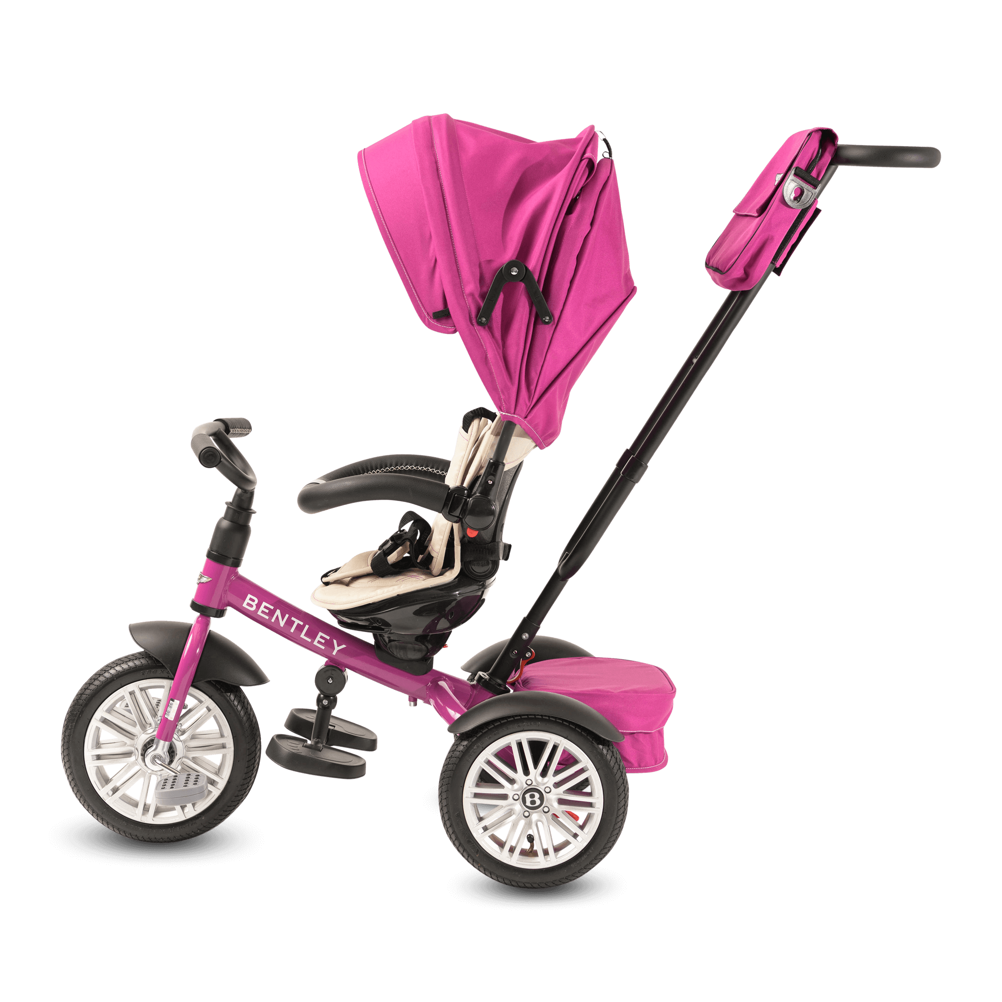 FUCHSIA PINK BENTLEY 6 IN 1 STROLLER TRIKE