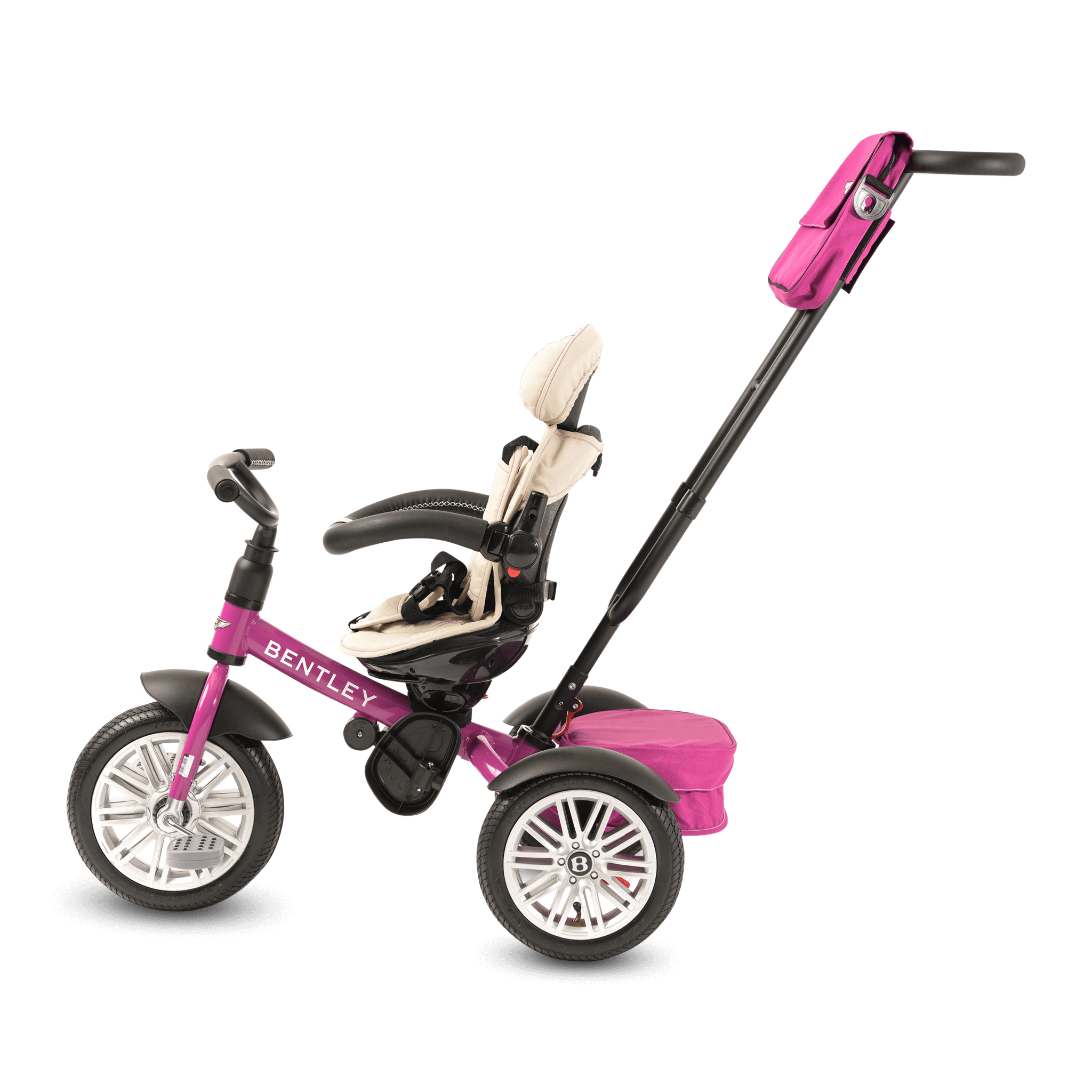 FUCHSIA PINK BENTLEY 6 IN 1 STROLLER TRIKE