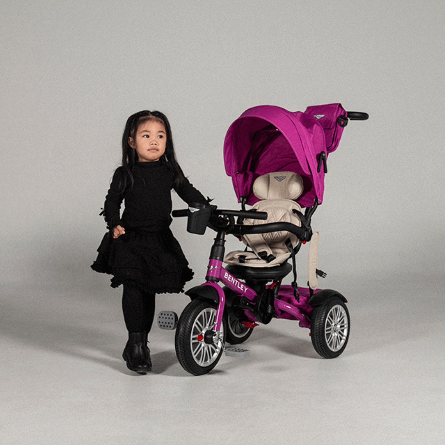 FUCHSIA PINK BENTLEY 6 IN 1 STROLLER TRIKE