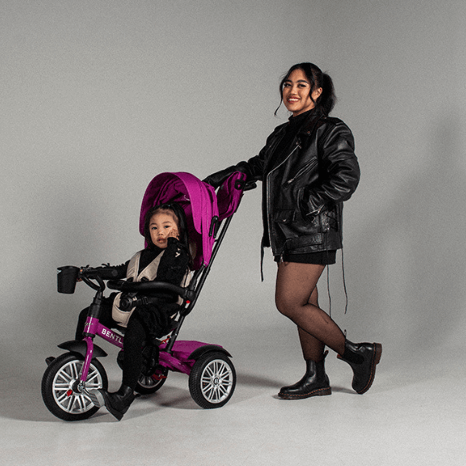 FUCHSIA PINK BENTLEY 6 IN 1 STROLLER TRIKE