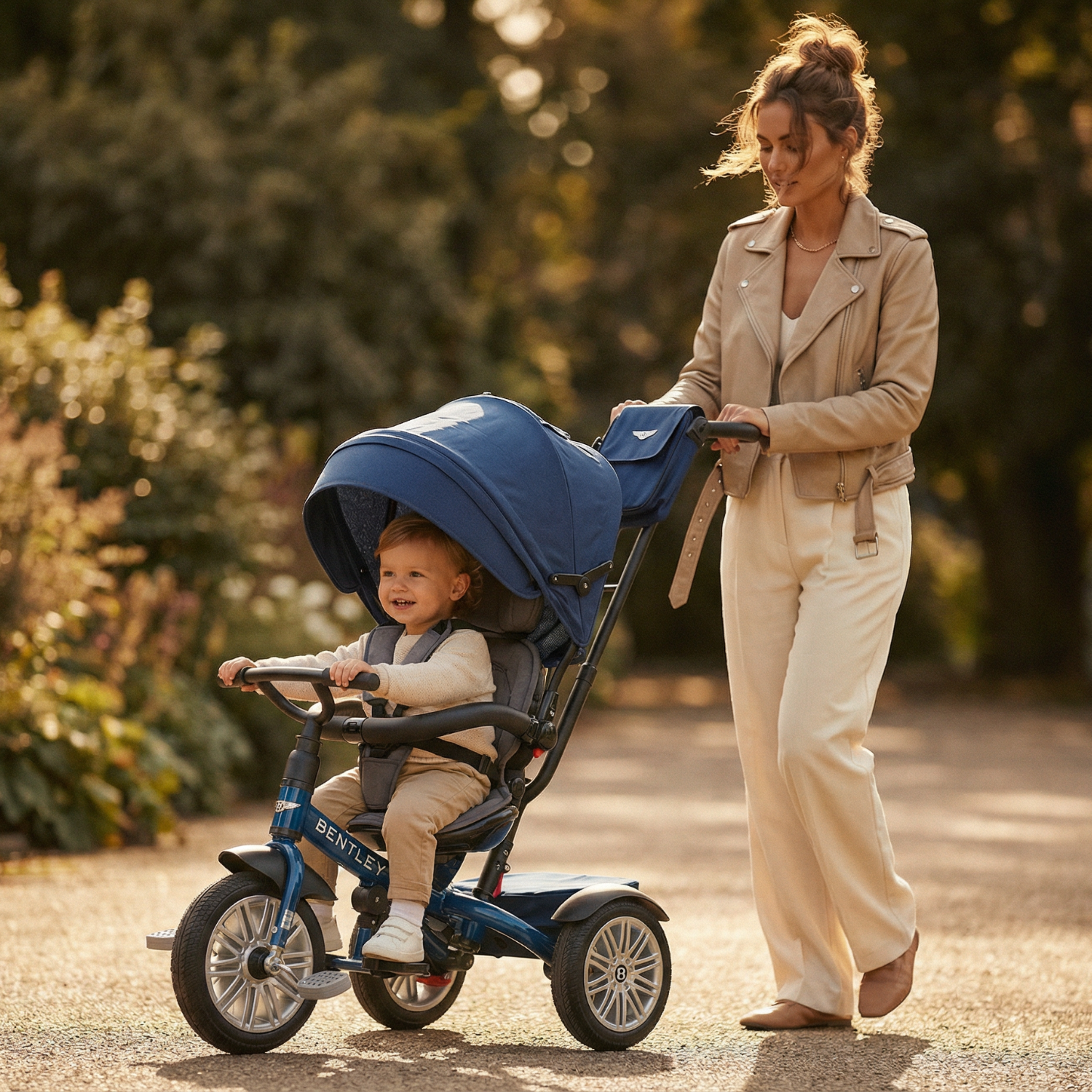 SEQUIN BLUE BENTLEY 6 IN 1 STROLLER TRIKE