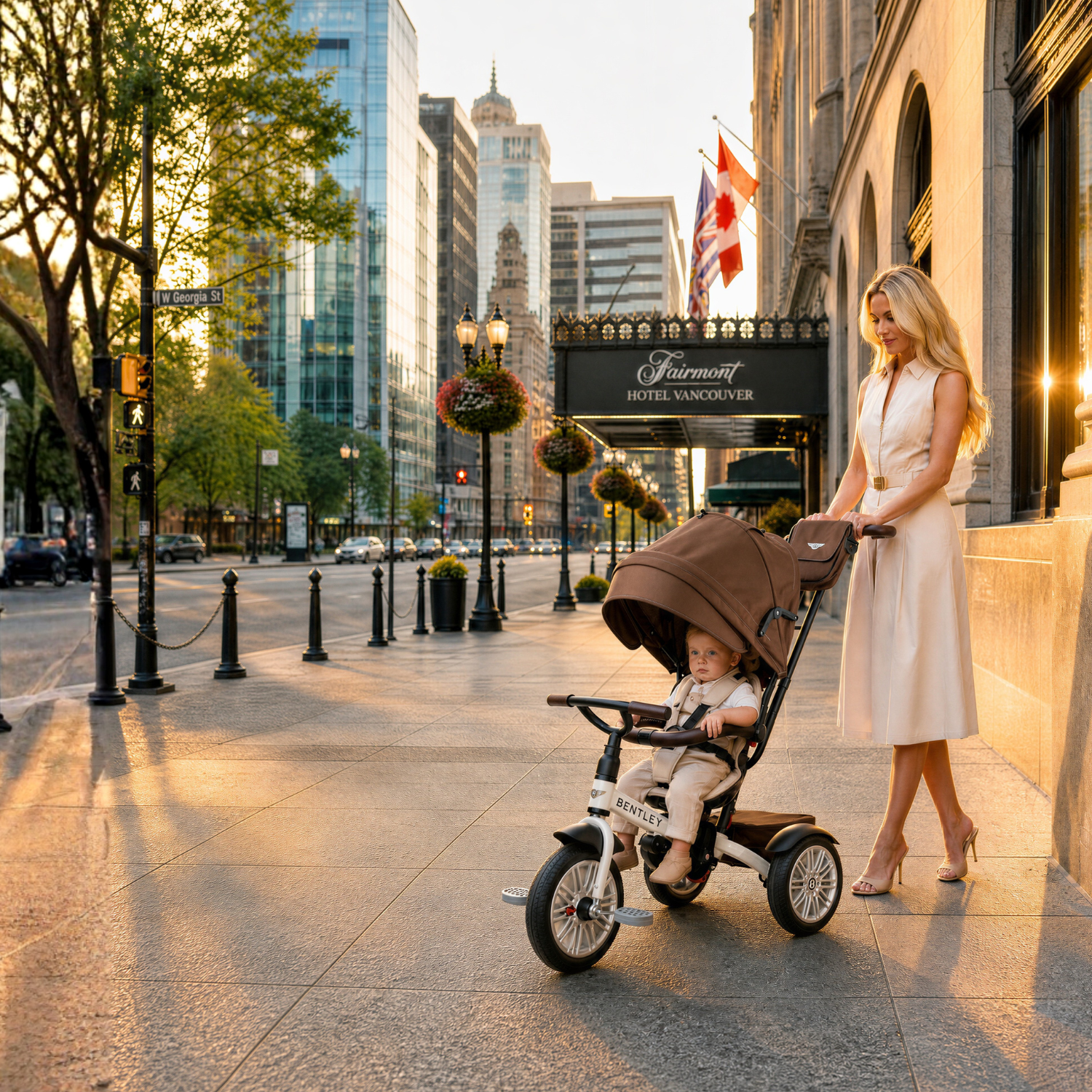 WHITE SATIN BENTLEY 6 IN 1 STROLLER TRIKE